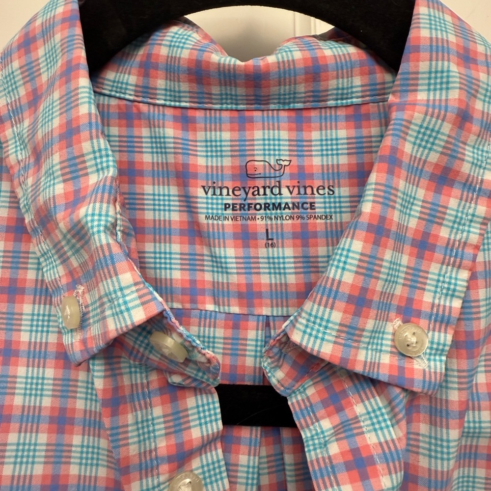 Vineyard Vines Pink and Blue Casual Button Down Shirt